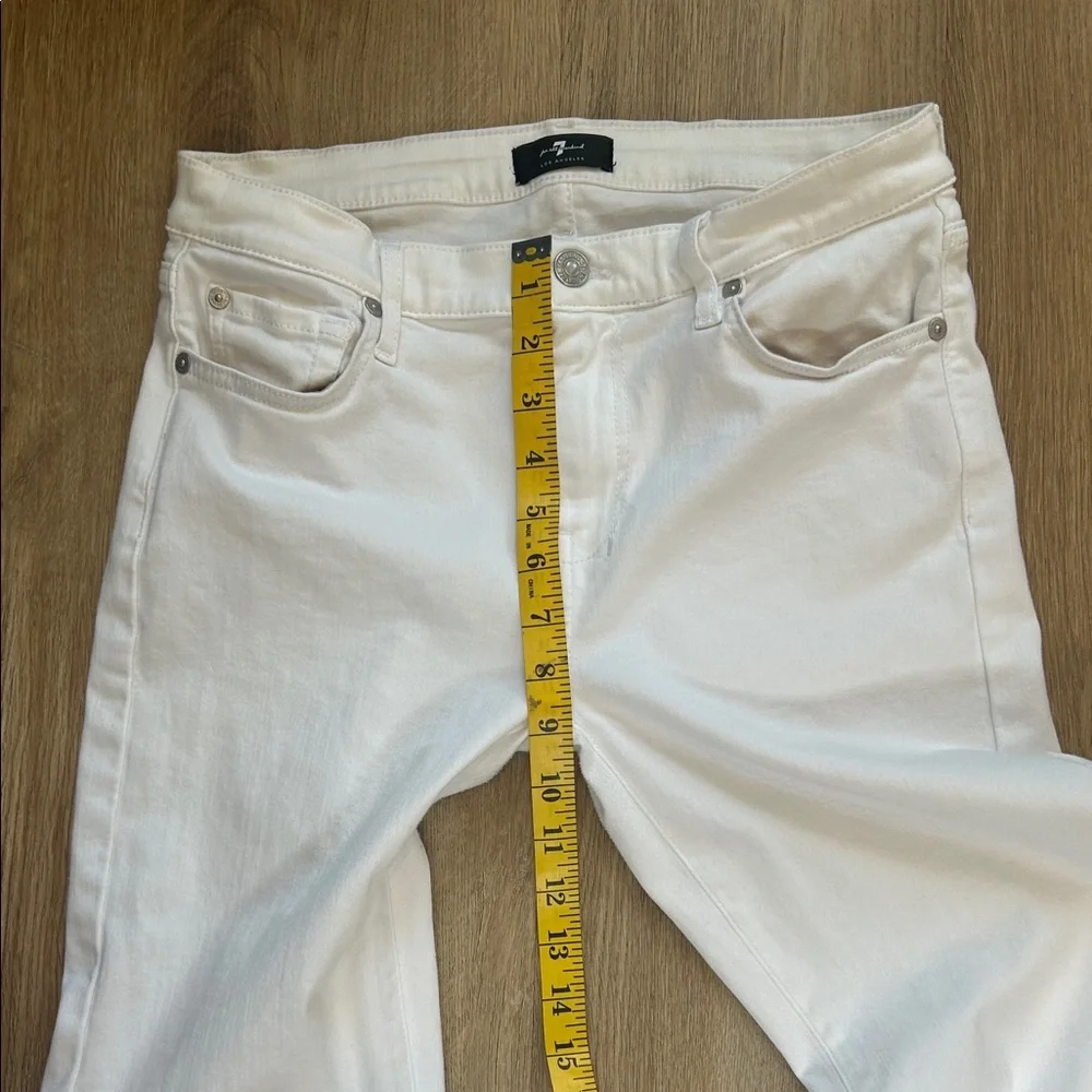 Women's White Flared Jeans - Picture 4 of 10